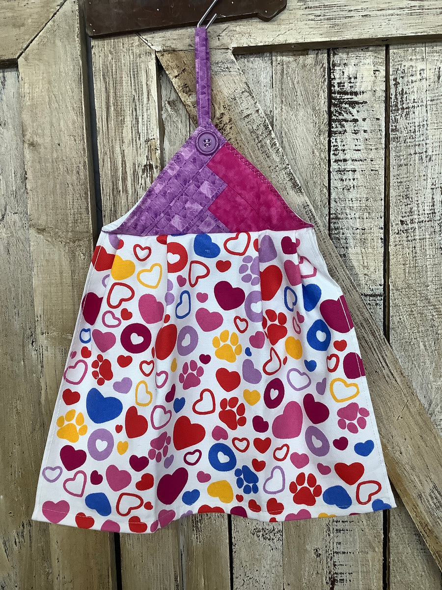 Hearts + Paw Prints Kitchen Towel