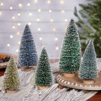 Snowy Green Bottle Brush Tree Set