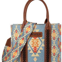 Wrangler Southwestern Small Canvas Crossbody Tote Bag