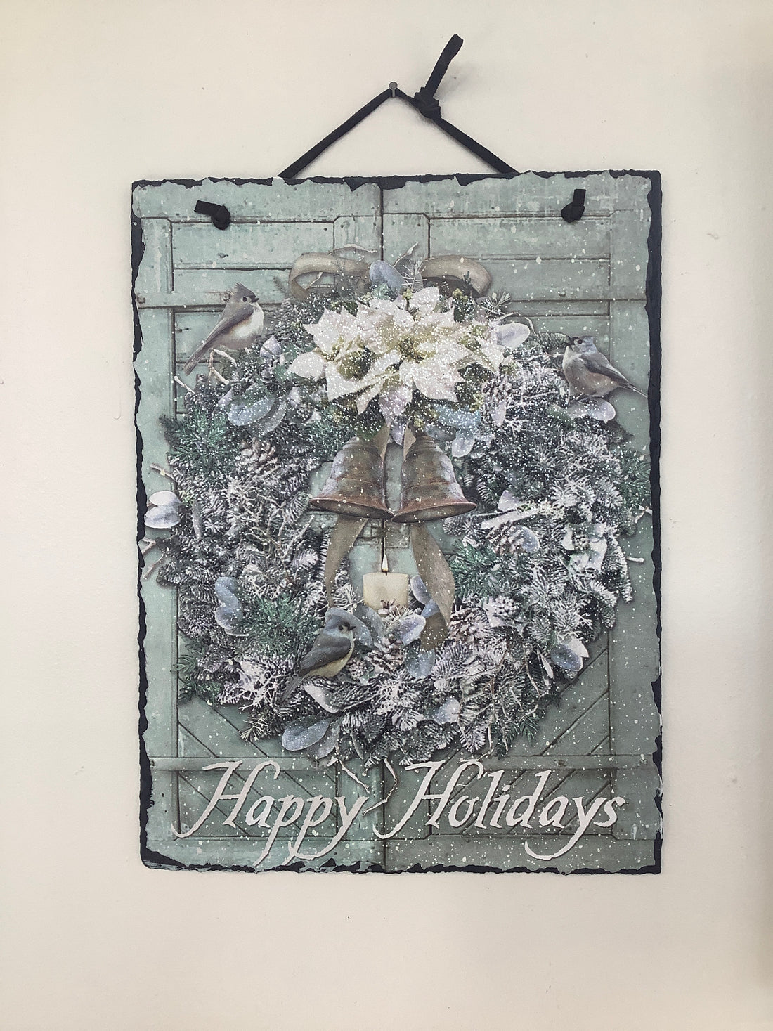 Happy Holidays Wreath Sign