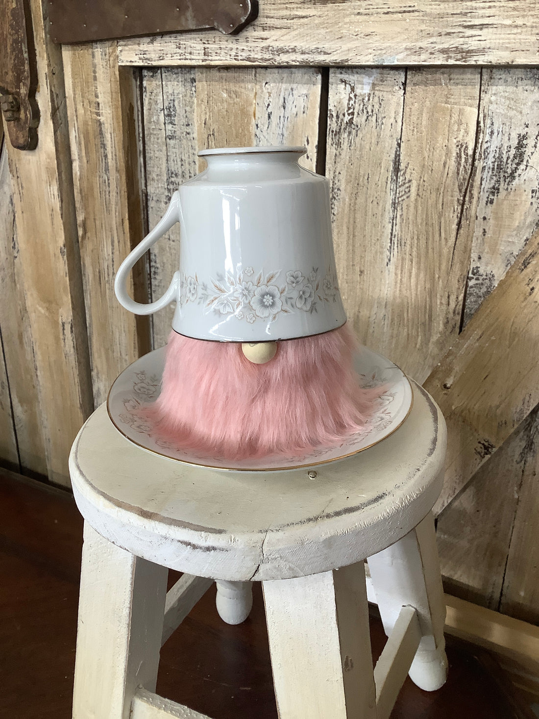 Pink Bearded Teacup Gnome