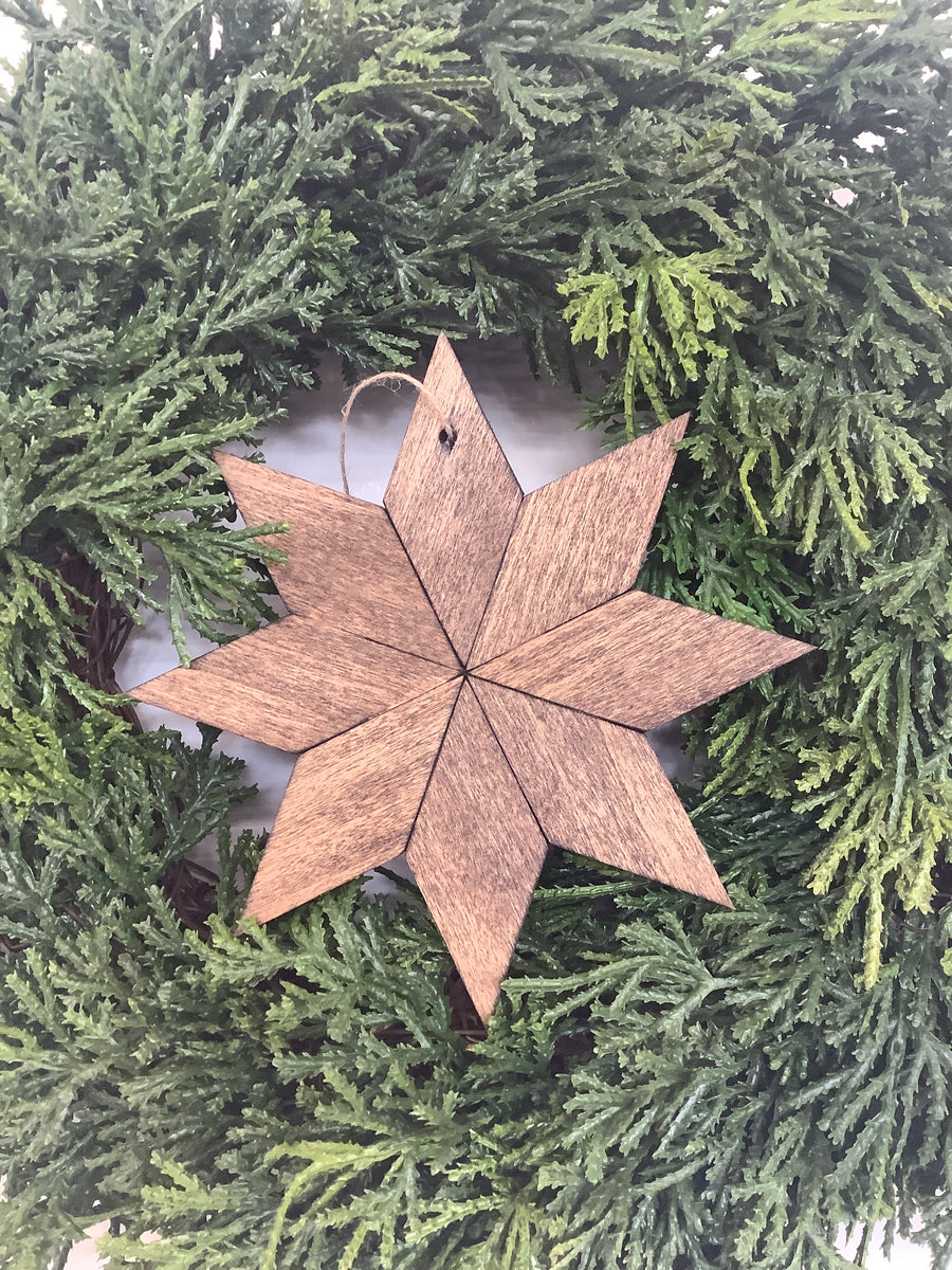 Wood Star Ornament - Dark