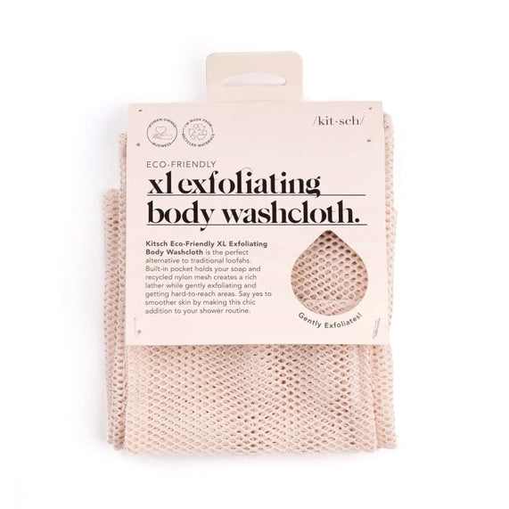 Kitsch Xl Exfoliating Body Washcloth - Blush