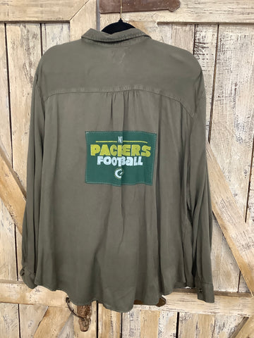 Repurposed Shirt with Football Patch