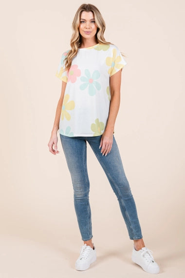 Ivory Flowers Top