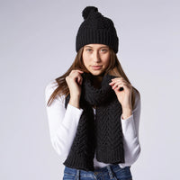 Chevron Knit Scarf - Black