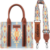 Wrangler Southwestern Small Canvas Crossbody Tote Bag