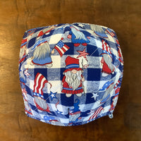 Patriotic Checkered Gnomes Bowl Cozy