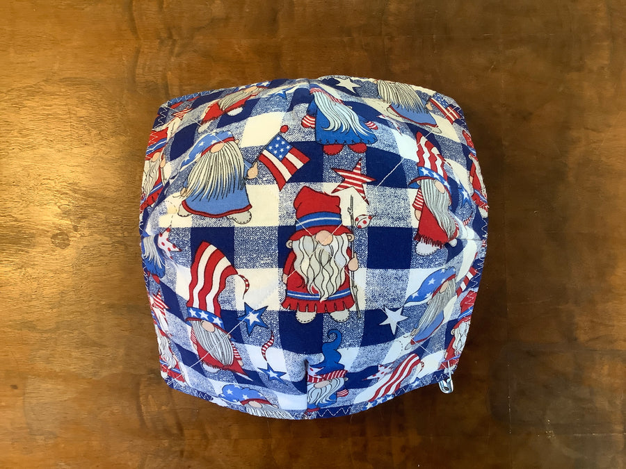 Patriotic Checkered Gnomes Bowl Cozy