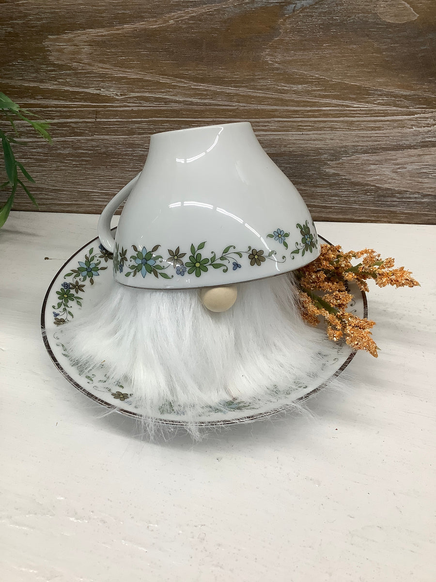 Orange Flowers Teacup Gnome