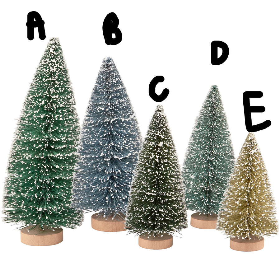 Snowy Green Bottle Brush Tree Set