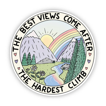 The Hardest Climb Motivational Sticker