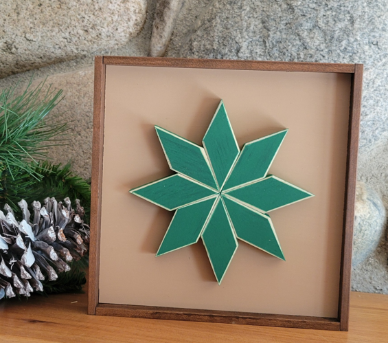 Framed Mini Star - Green