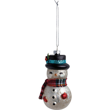 Glass Snowman Ornament