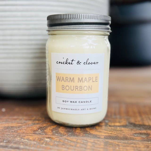 Warm Maple Bourbon Soy Mason Jar Candle