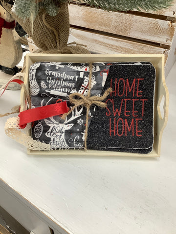 Home Sweet Home Christmas Potholder Set