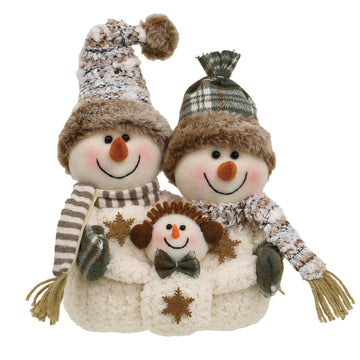 Cozy Brown Snowman Family