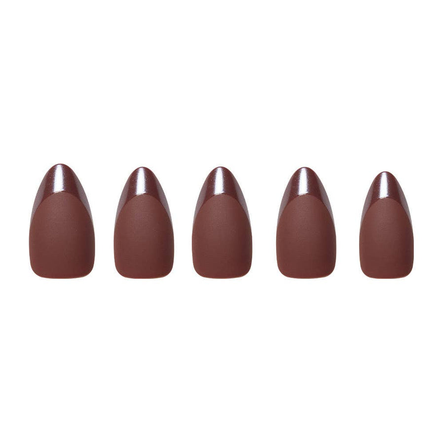 Terra Press-On Nails | Dark Brown Short Almond Nails