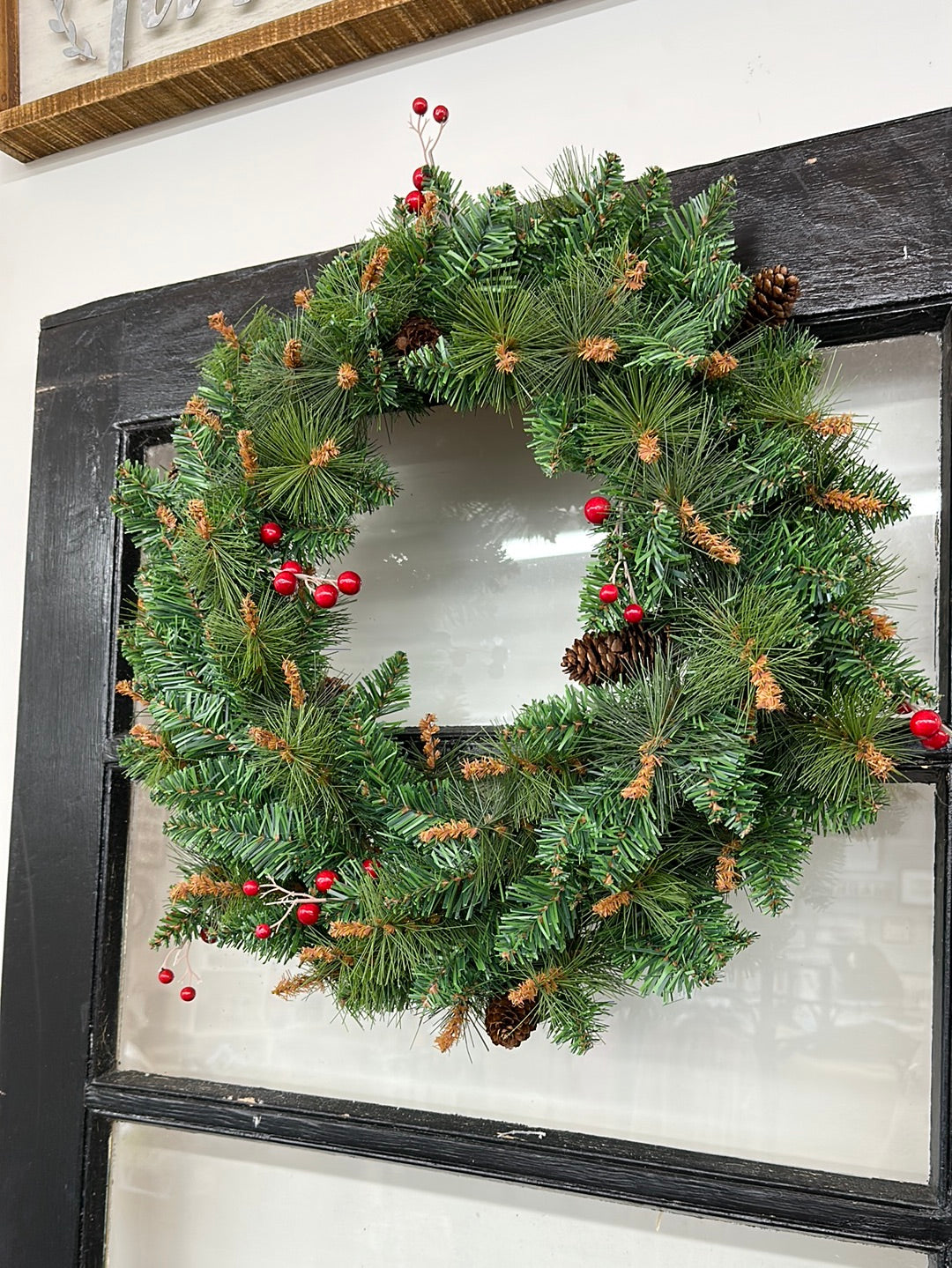 Wreath With Berries + Pinecones