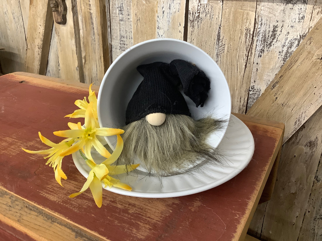 Yellow Flowers Teacup Gnome