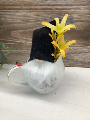 Yellow Flowers + Ladybug Pitcher Gnome