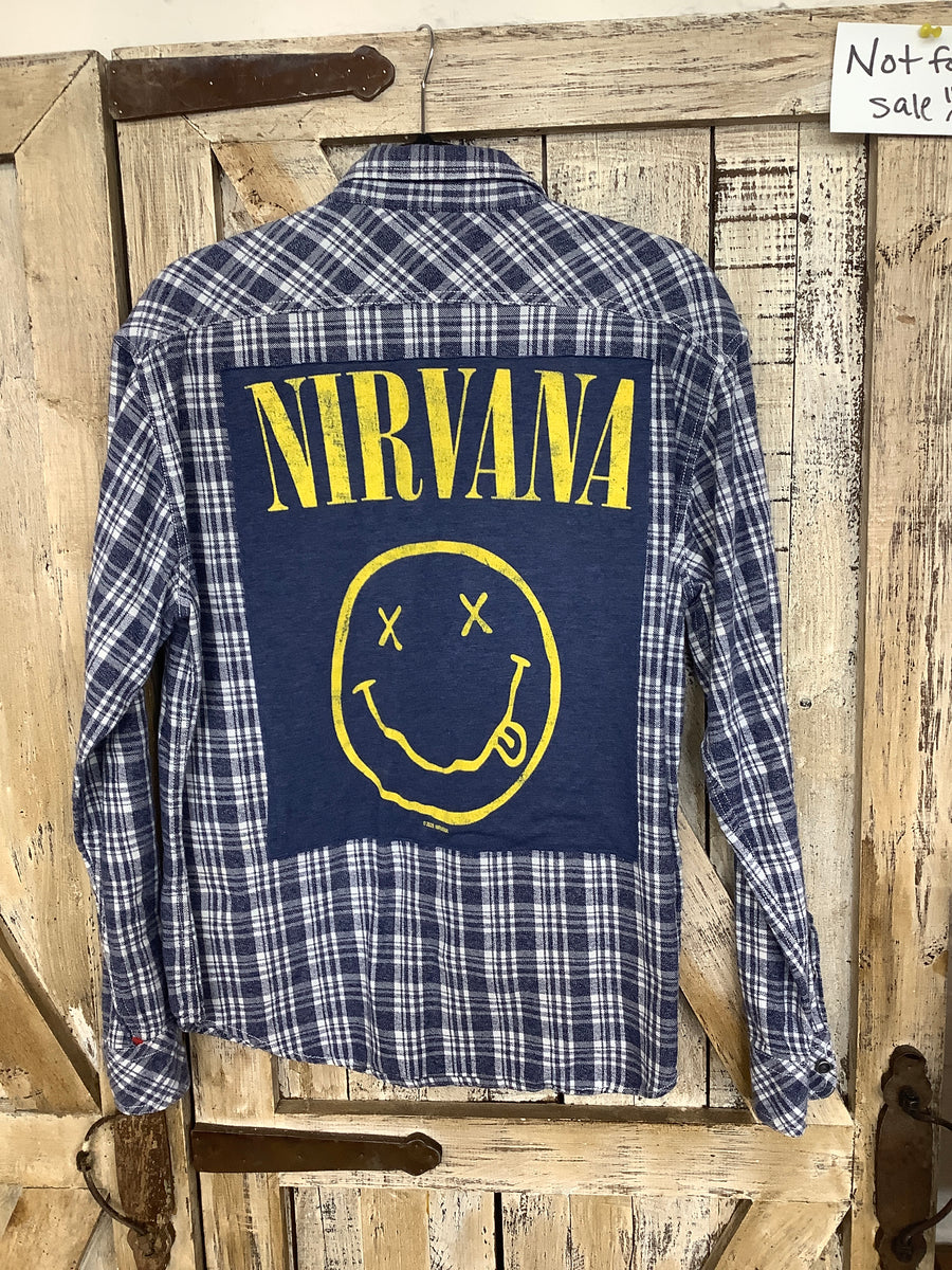 Repurposed Shirt with Teen Spirit Band Patch