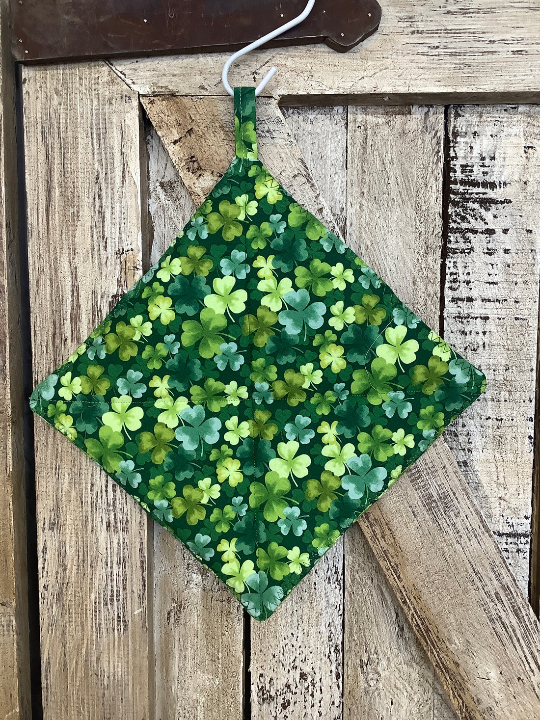 Green Shamrocks Hot Pad