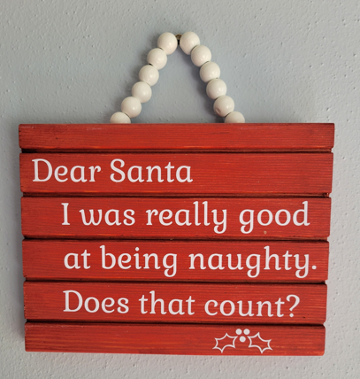 Dear Santa Hanging Sign