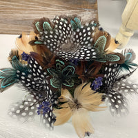 Pheasant + Mallard Duck + Guinea Fowl Feather Flower Arrangement - Bee