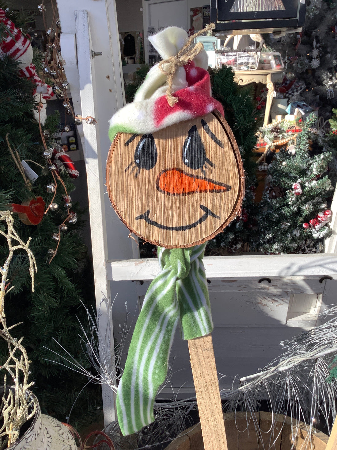 Wooden Snowman Stake