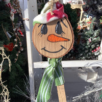 Wooden Snowman Stake