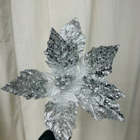 Silver Glitter Poinsettia