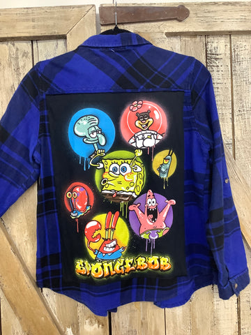 Repurposed Shirt with Sponge + Friends Patch