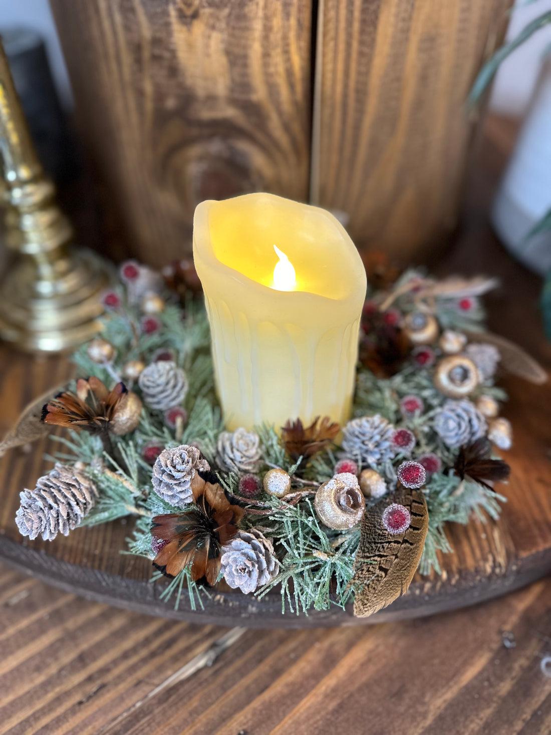 Holiday Candle Ring Wreath