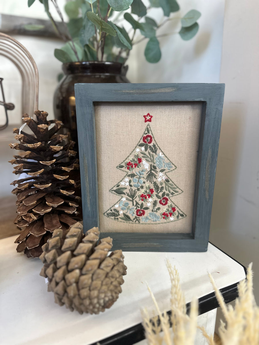 Framed Tree Stitchery