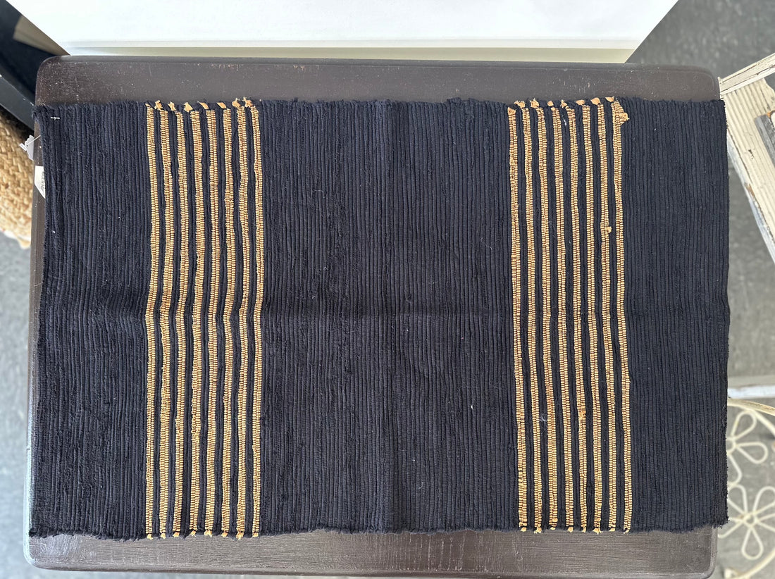 Black + Brown Cotton Mat