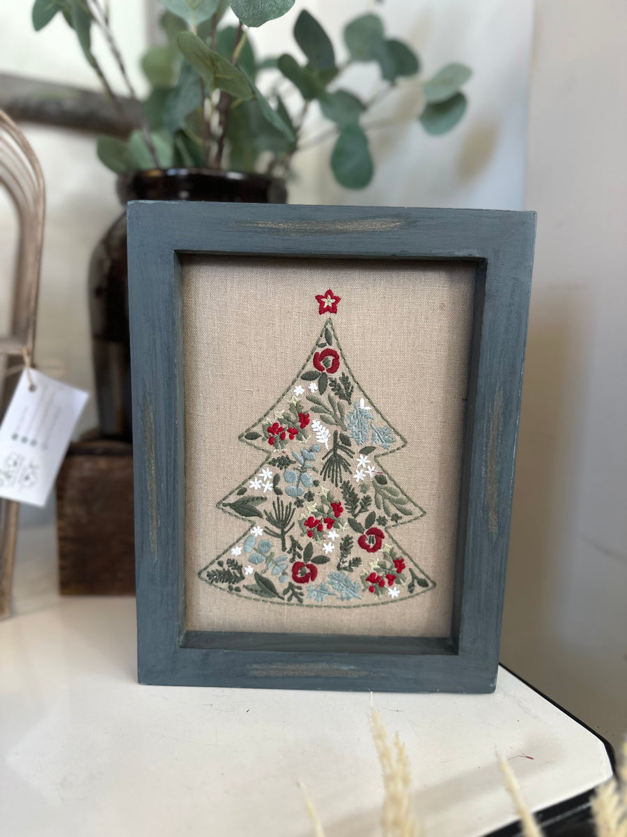 Framed Tree Stitchery