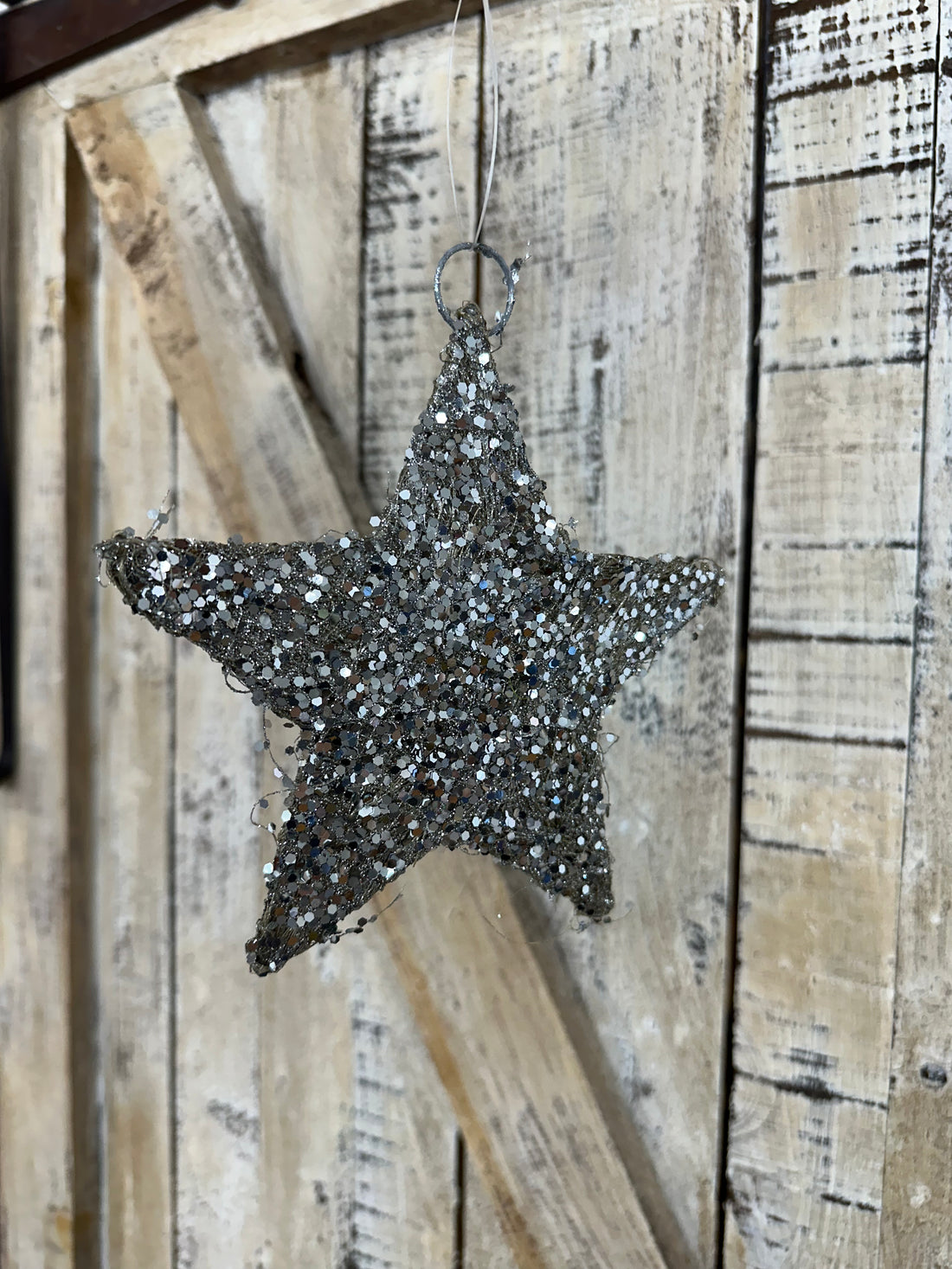 Silver Sparkling Star Ornament