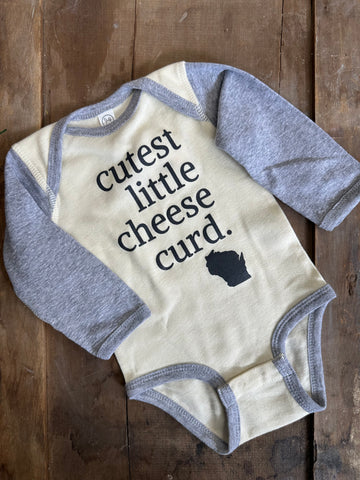 Cutest Little Cheese Curd - Long Sleeve Raglan Cream