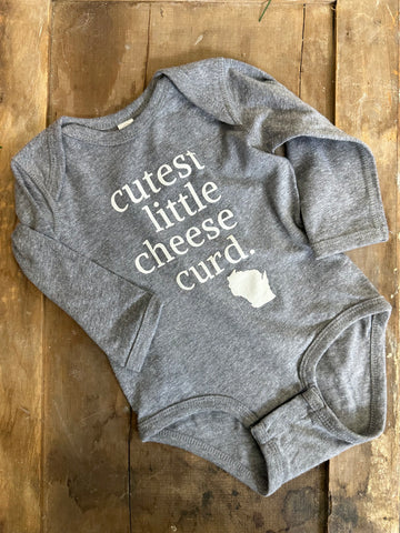 Cutest Little Cheese Curd Long Sleeve - Gray