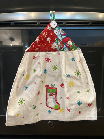 Holiday Stocking + Snowman Kitchen Towel