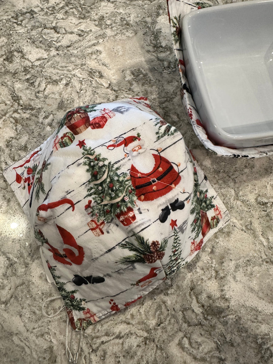 Santa With Christmas Trees Bowl Cozy