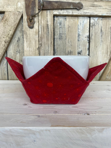 Red Snowflakes Bowl Cozy