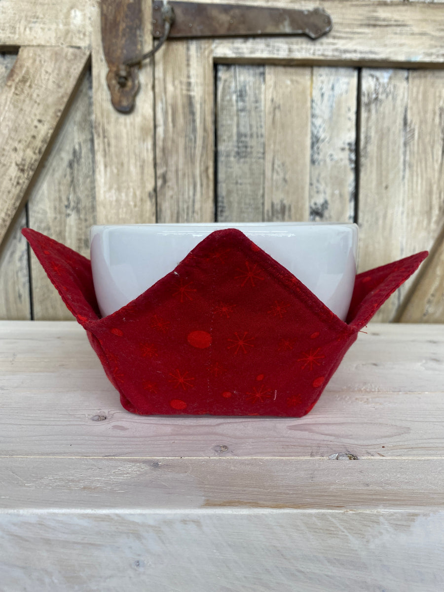 Red Snowflakes Bowl Cozy