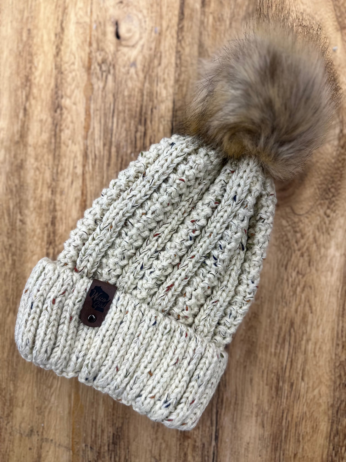 Wisconsin Winter Hat - Oatmeal Speckled