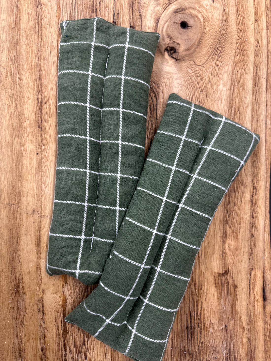 Green + White Grid Rice Bag Heating Pad