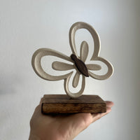 White Metal Butterfly on Stand