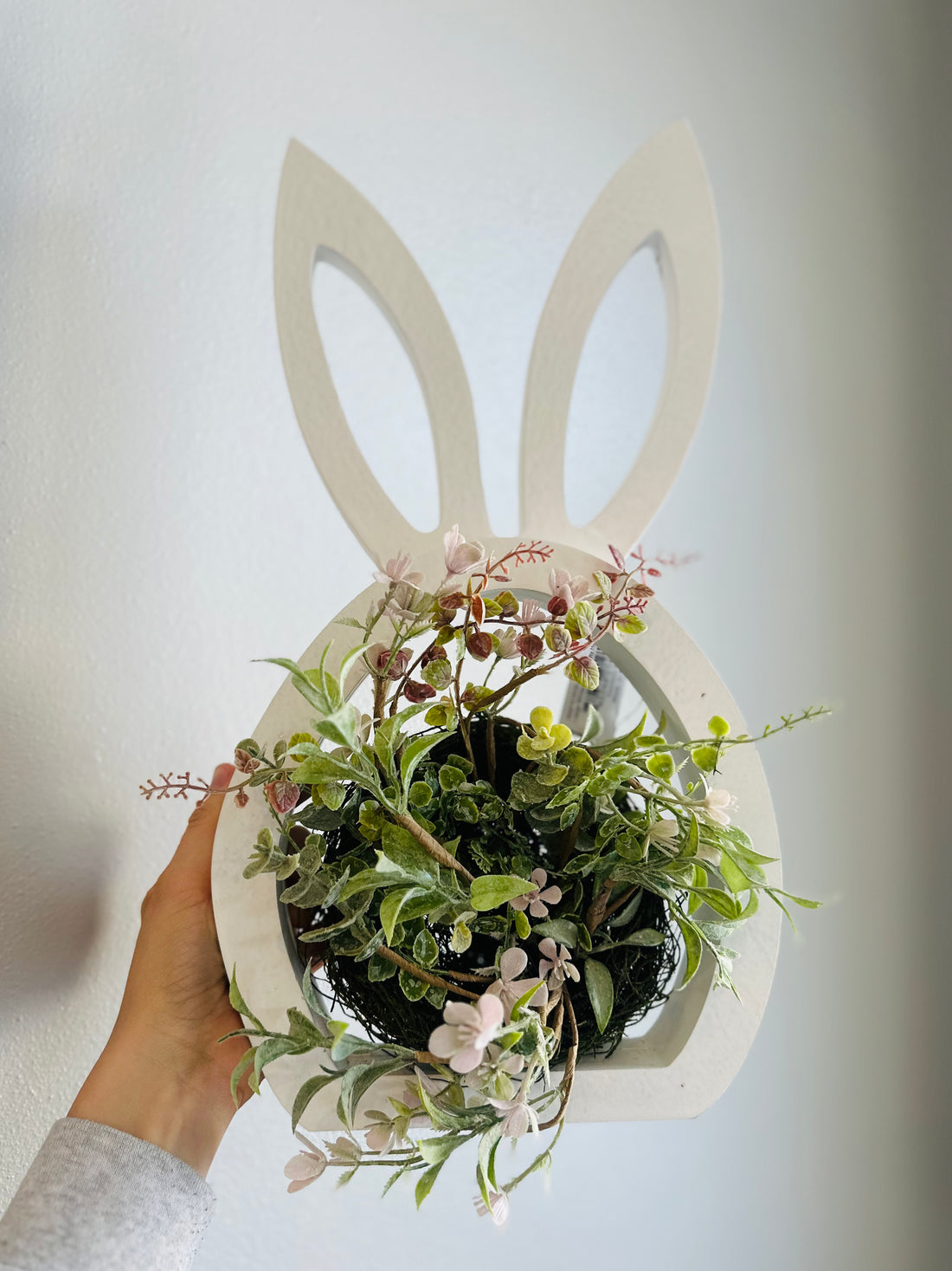 White Wood Bunny Head Cutout