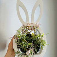 White Wood Bunny Head Cutout