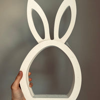 White Wood Bunny Head Cutout